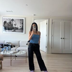 Petite Black Silk Pants